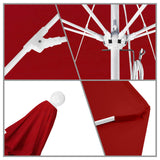 11' Fiberglass Umbrella White, Pacifica, Red, 11'
