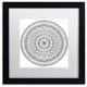 Hello Angel ''Mandala II'' Art, Black Frame, White Mat, 16x16