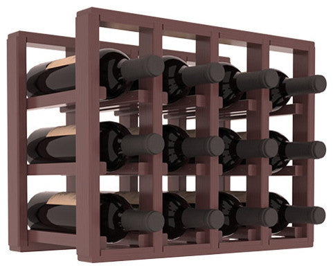 Pine12-Bottle Countertop Wine Rack, Walnut + Satin