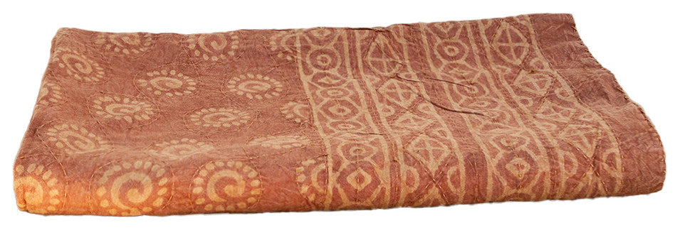 Radiant Sun Block Print Cotton Indian Blanket