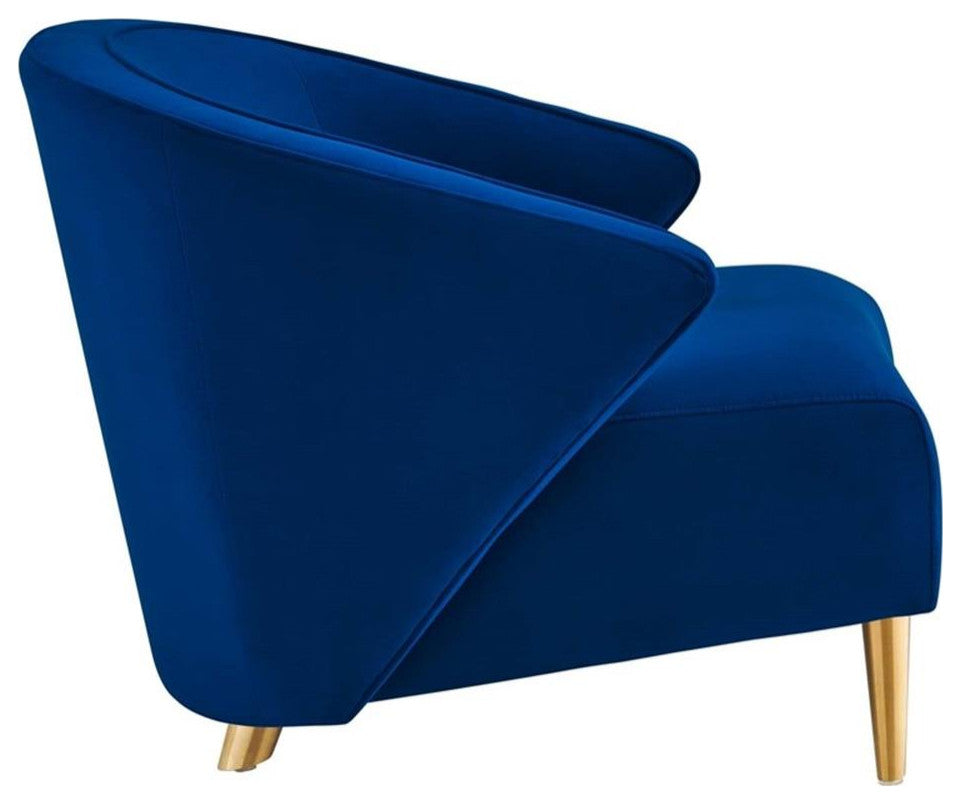 Odyssey Performance Velvet Armchair, Navy