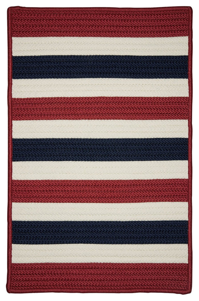 Portico PO29 Patriotic Stripe Indoor/Outdoor Area Rug, Rectangular 5'x8'