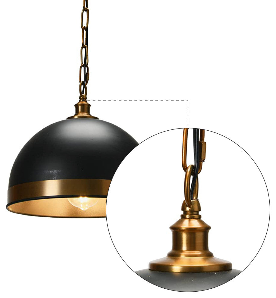Metal vintage inspired pendant light Black and Bronze Retro pendant Lamp