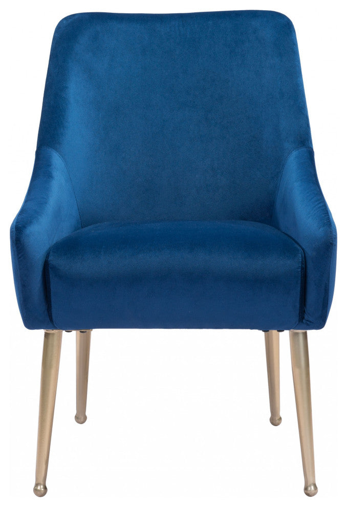 Gold and Blue Microfiber Comfy Armchair