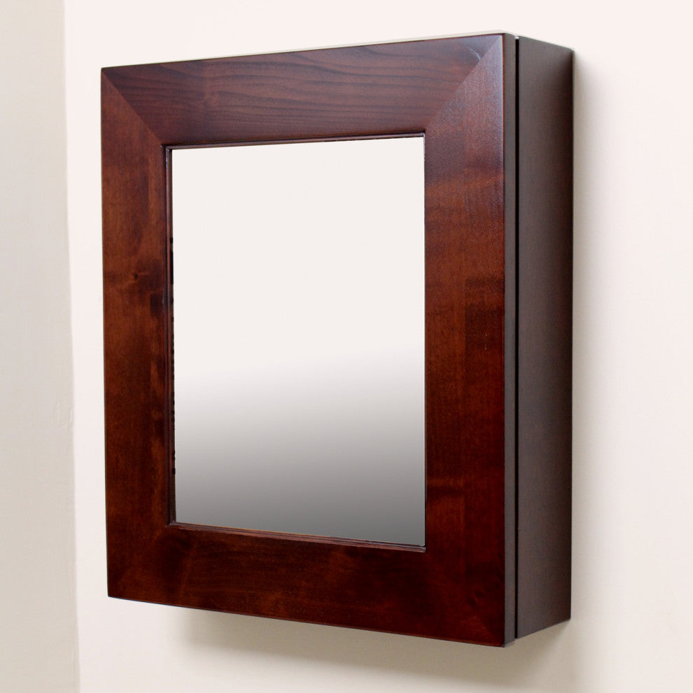Wall Mount Mirrored Medicine Cabinet, Espresso
