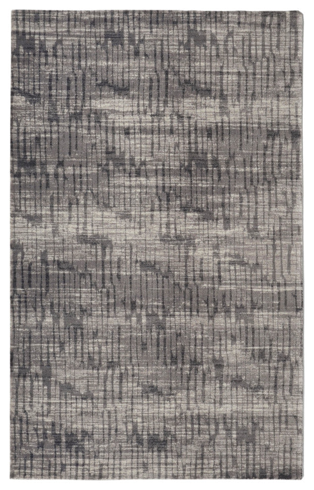 Gray Traffic Contemporary Modern Area Rug, 5'x7'