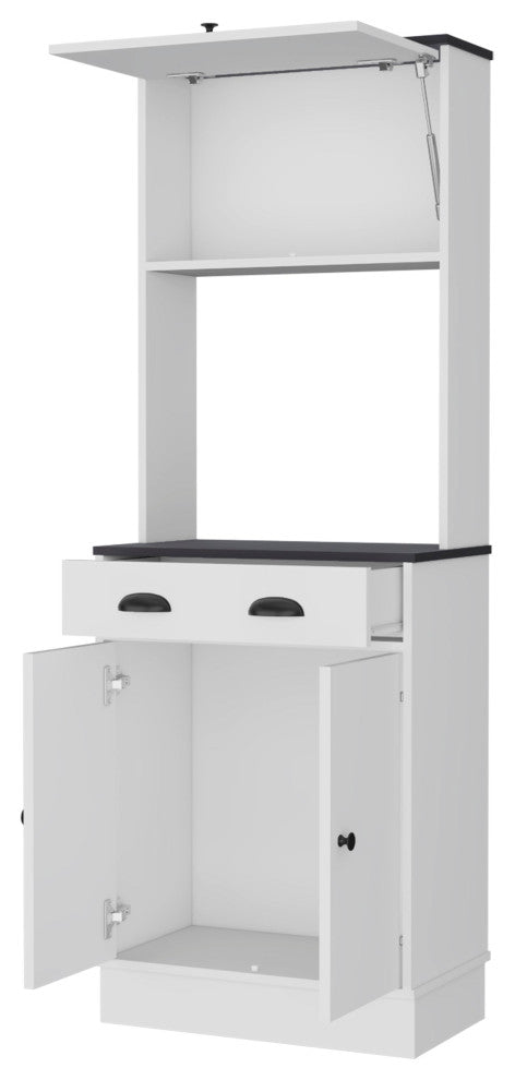 Tennant Kitchen Pantry, White / Black