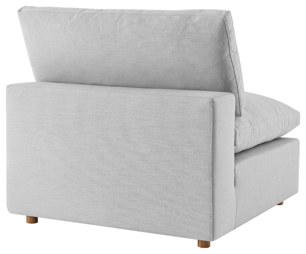 Commix Down Filled Overstuffed 5-Piece Armless Sectional Sofa, Light Gray
