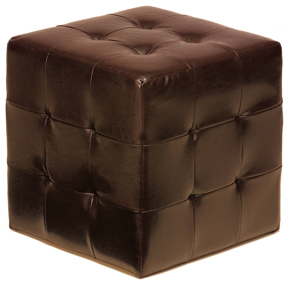 Braque Cube Ottoman, Espresso