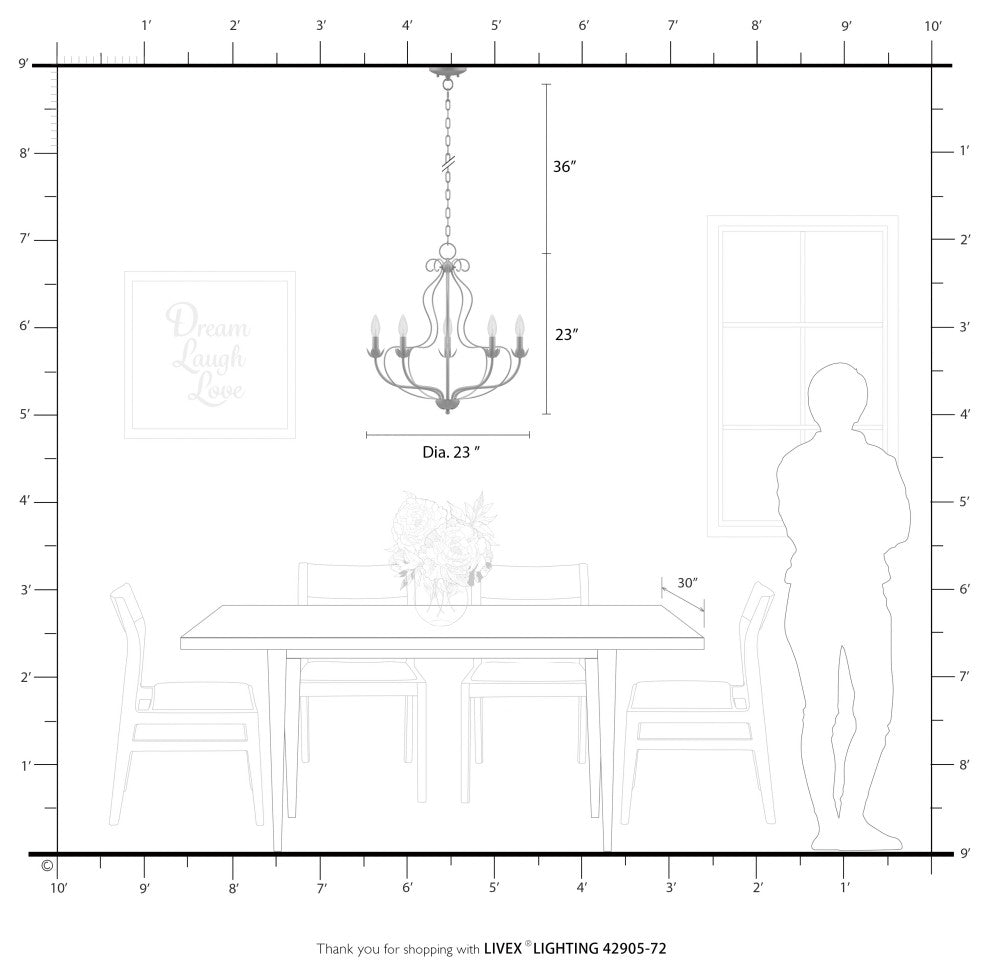 Livex Lighting 5 Light Shiny Red Chandelier