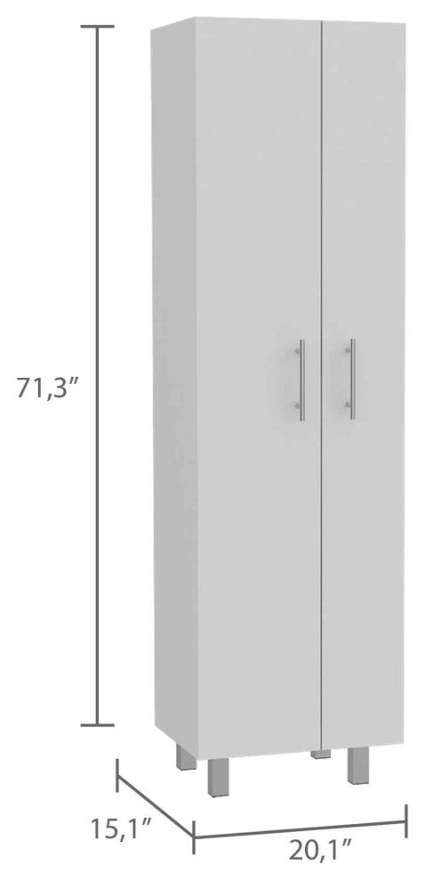 White Versatile Tall Pantry or Laundry Cabinet