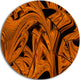 Vibrant Brown Fractal Flower Pattern, Abstract Disc Metal Wall Art, 23"