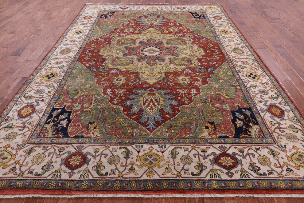 Handmade Persian Fine Serapi Wool Rug 8' 10" X 11' 11" - Q14696