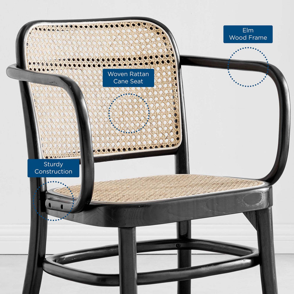 Side Dining Chair, Black, Wood, Modern, Kitchen Bistro Restaurant Hospitality