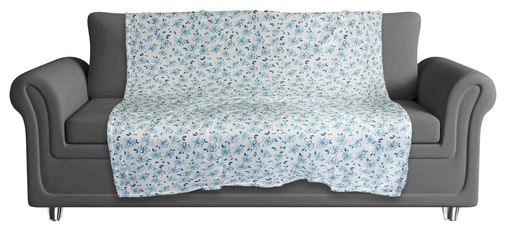 Line Drawn Florals 50x60 Fleece Blanket