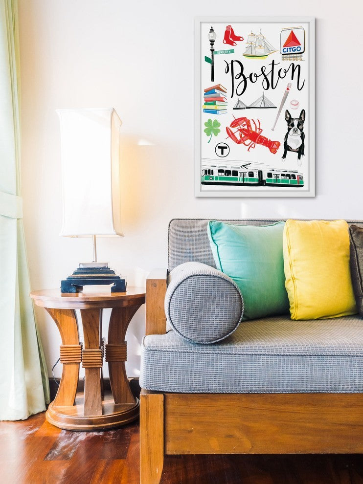 "Boston Icons" Framed Painting Print, 12x18