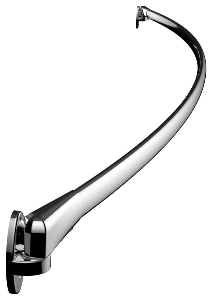 60" Curved Fixed Shower Curtain Rod, Polished Chrome Finish