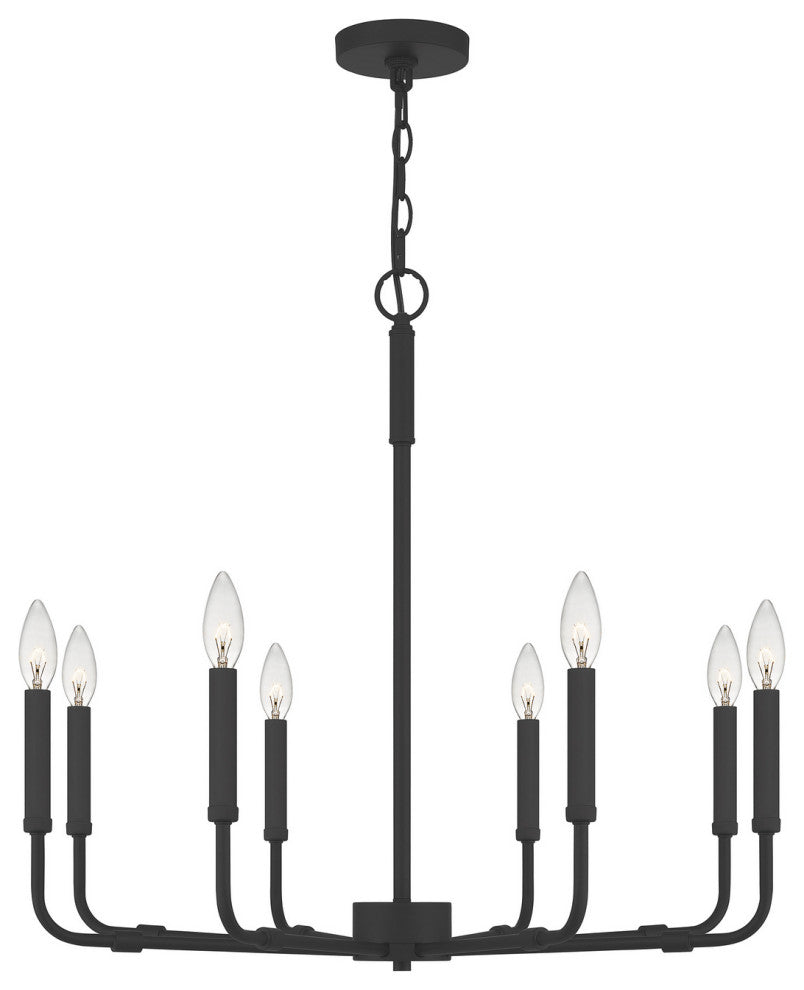Abner 8-Light Chandelier, Matte Black
