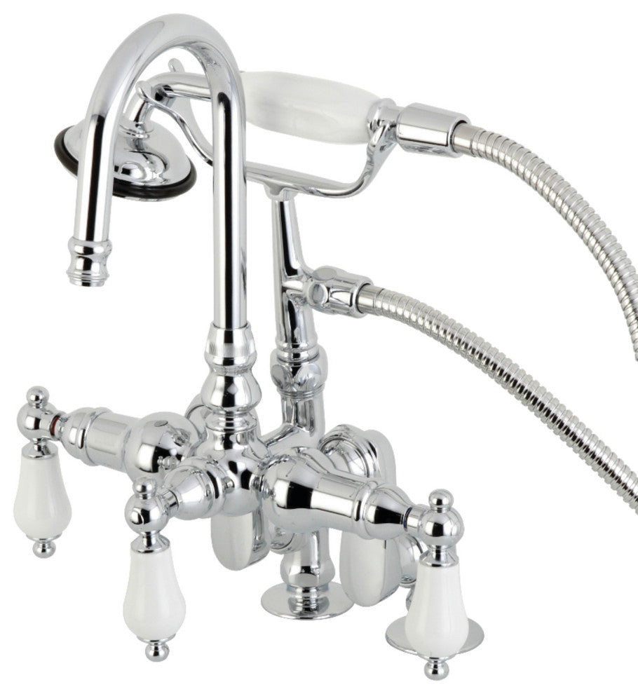 CC616T1 Clawfoot Tub Faucet With Hand Shower, Polished Chrome