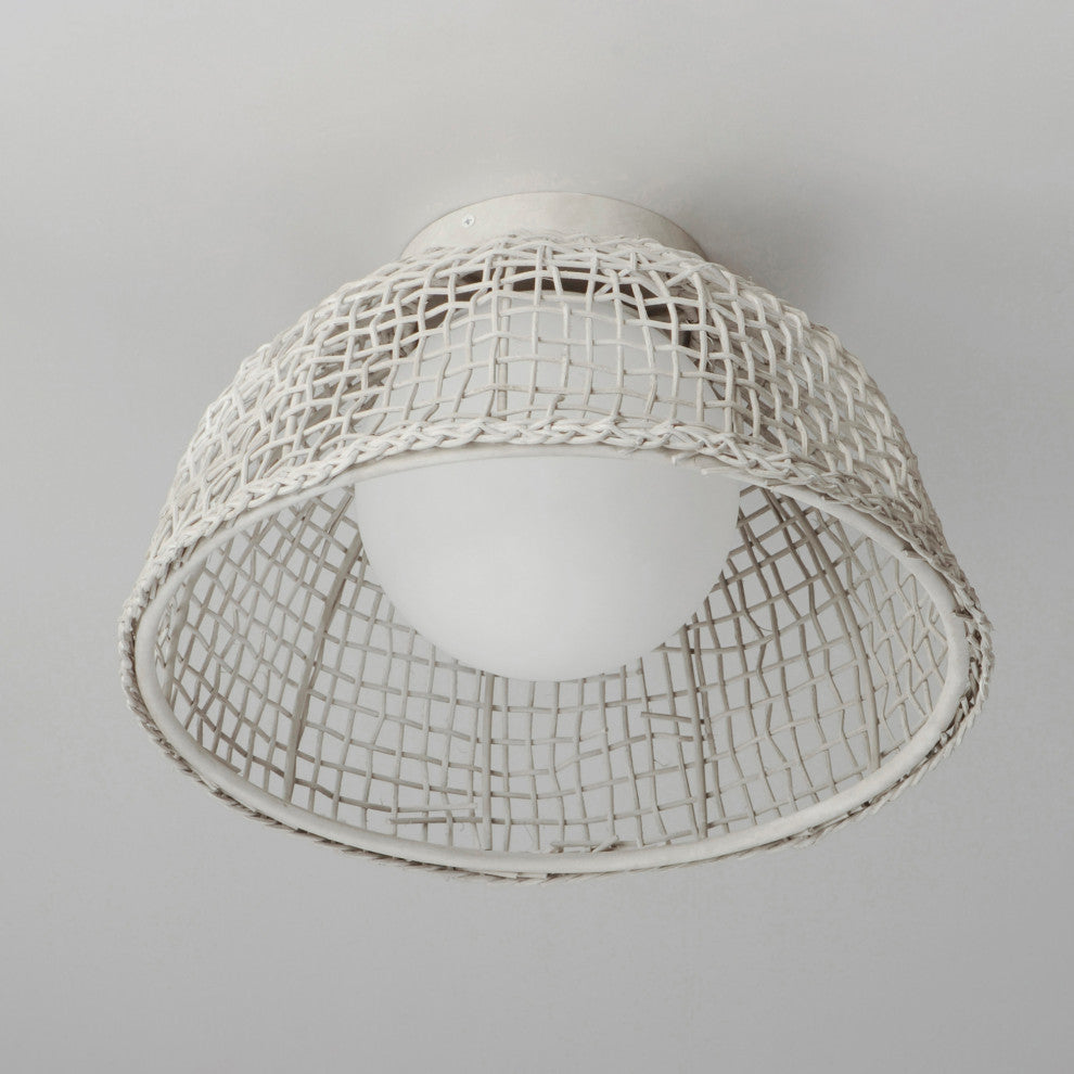 Maxim 22470 Cestino 16"W Flush Mount Ceiling Fixture - Weathered White