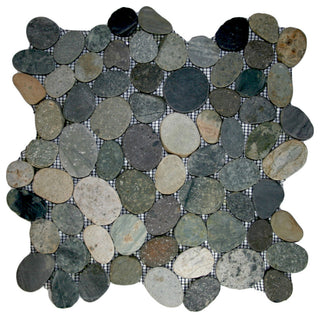 Bali Ocean Pebble Tile - Natural Hand-Sorted with Mesh Backing, 12x12