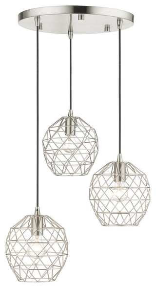 Brushed Nickel Geometric, Farmhouse, Industrial, Abstract, Rustic Pendant