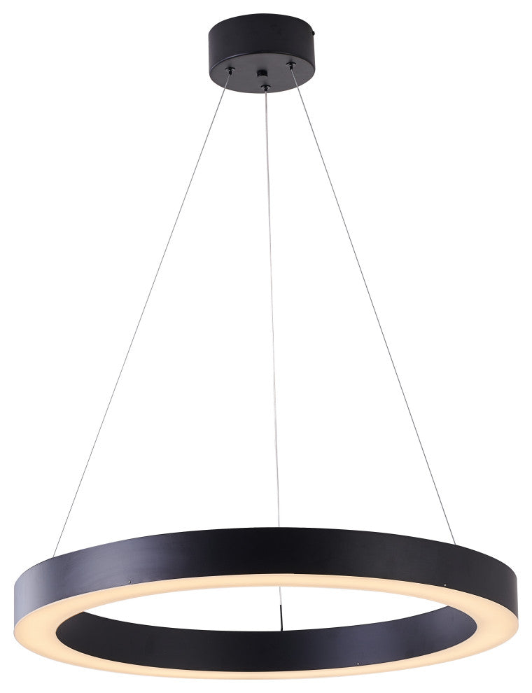 LED Chandelier, Matte Black