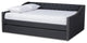 Haylie Dark Grey Fabric Upholstered Full Size Daybed With Roll-Out Trundle Bed