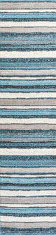 Magnolia Beach Strie' Striped Blue/Navy 2'x8' Runner Rug
