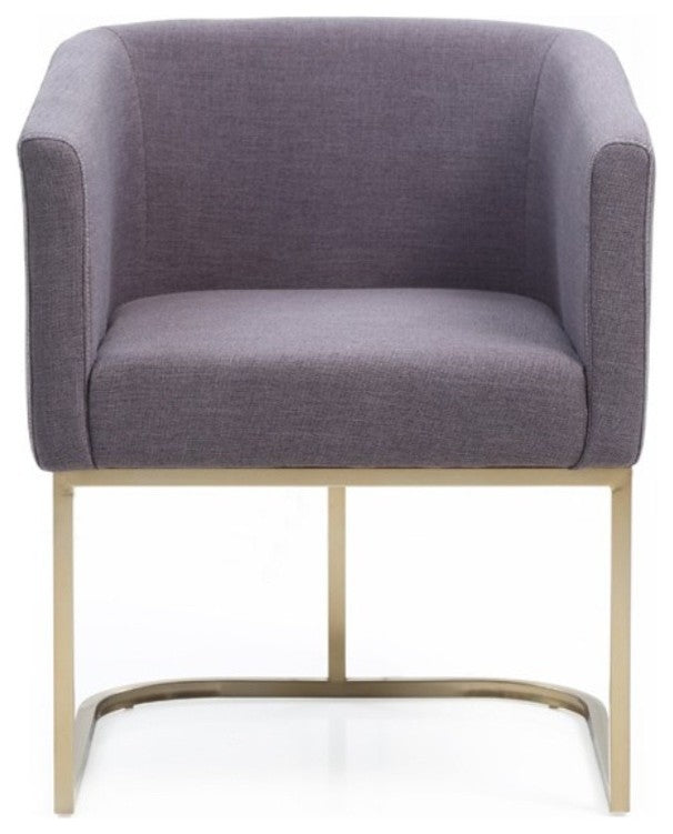 Modrest Yukon Modern Gray Fabric & Antique Brass Dining Chair