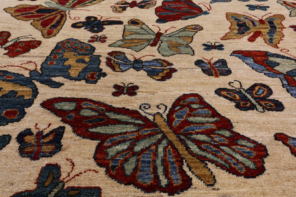 Butterflies Persian Gabbeh Hand-Knotted Rug 5' 7" X 8' 5" Q5161