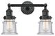 Small Canton 2-Light Bath Vanity-Light, Matte Black, Seedy