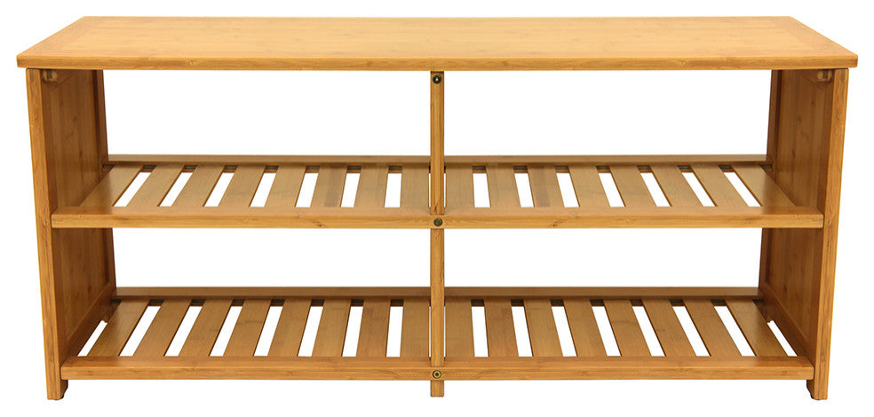 Oceanstar 10-Pair Bamboo Entryway Storage Bench