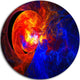 Sunrise On A Distant Planet, Abstract Digital Art Round Wall Art, 11"