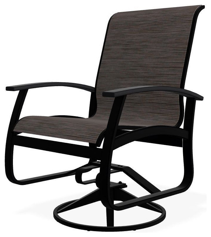 Belle Isle Sling Outdoor Swivel Rocker, Smoke/Black