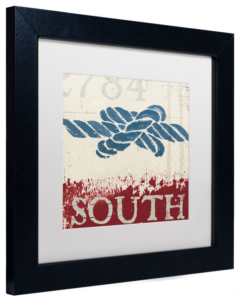 'Nautical II Red' Matted Framed Canvas Art by Wellington Studio