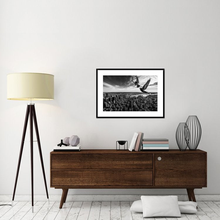 "Pigeons On The Empire State Building"  by Sergiosousa, 38x27"