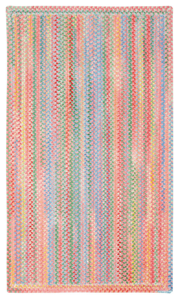 Capel Baby's Breath Pink 0450_510 Braided Rugs - 3' X 5' Concentric Rectangle