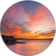 Calm Sydney Beach With Yellow Sky, Seashore Round Wall Art, 36"