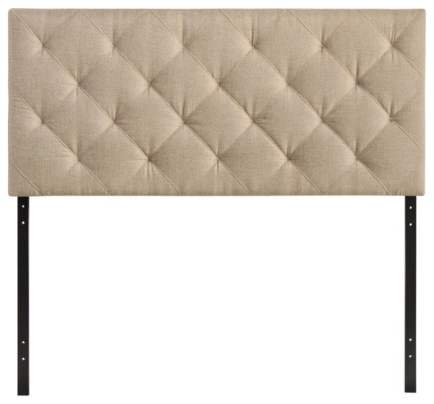Theodore Twin Upholstered Fabric Headboard, Beige