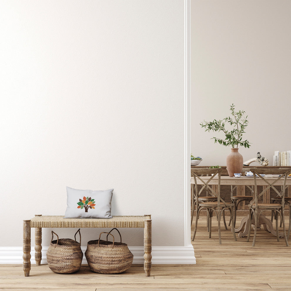 Printed Quilt Tree Accent Pillow, Forest Green, 14"x20"