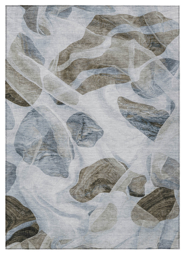 Machine Washable Indoor/Outdoor Chantille ACN1863 Sky 3' x 5' Rug