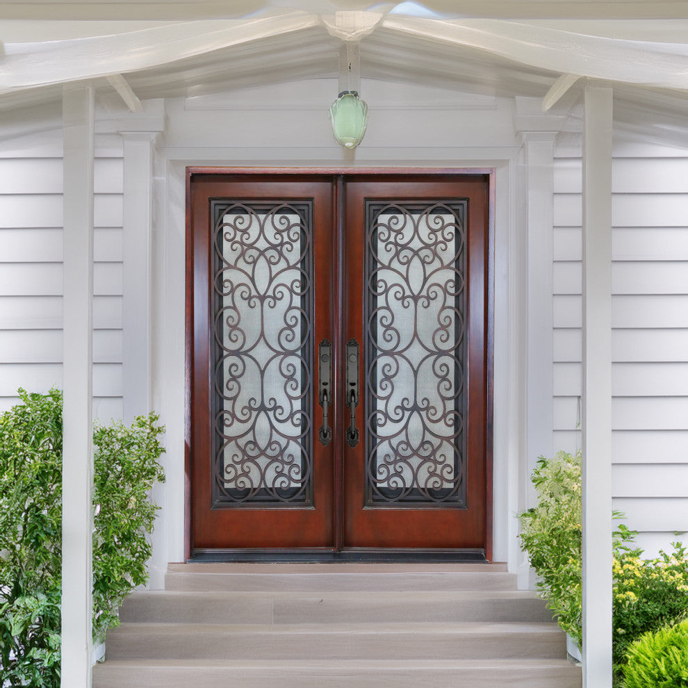 Exterior Front Entry Composite Double Door 60"x80" Right Opening Inward