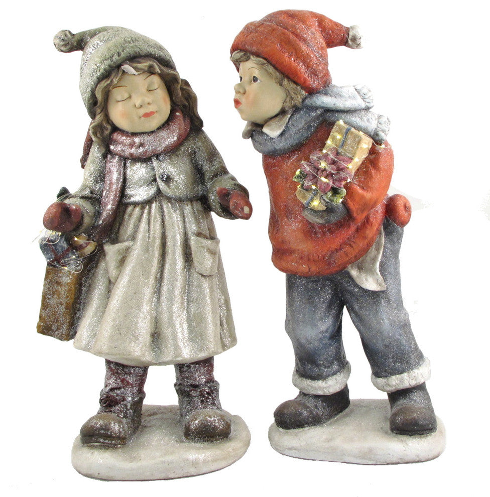 First Kiss Standing Christmas Tushkas With Gifts, Set of 2