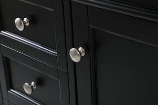 Home Living Vanity with Carrara White Marble Countertop, Black, 42", Single Sink