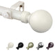 Globe 1" Curtain Rod 160-240", White