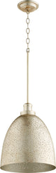 Quorum 8827-60 One Light Pendant, Aged Silver Leaf Finish