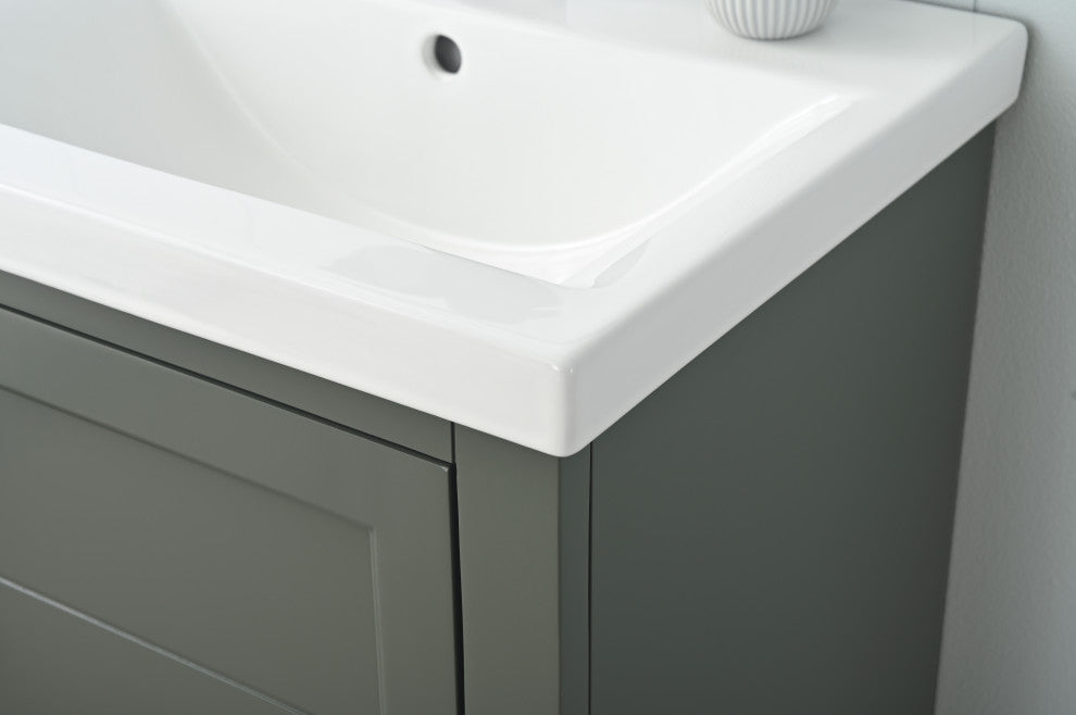 Vanity Art Bathroom Vanity With Sink & Top, Vintage Green, 20", Black Stone