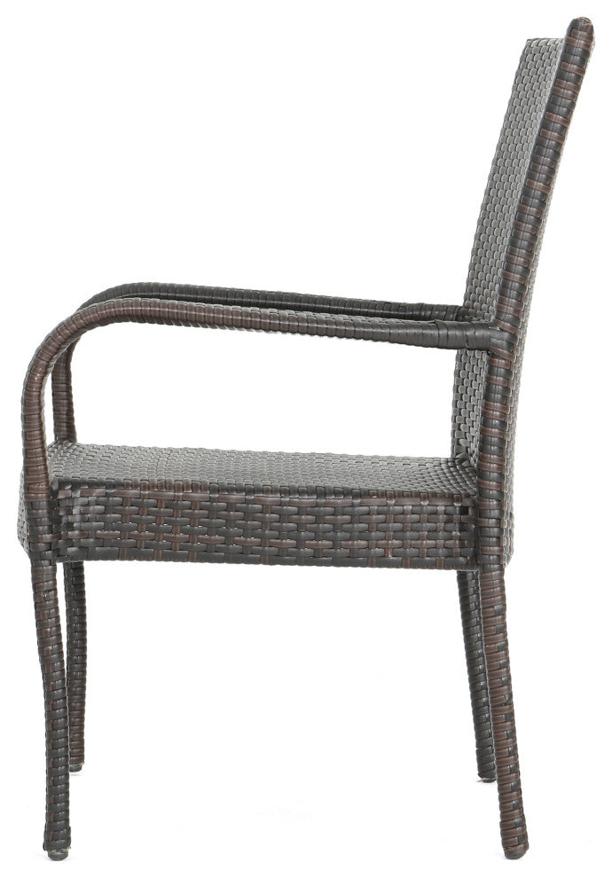GDF Studio 3-Piece Parham Outdoor Multi-Brown Wicker Set, Box Table