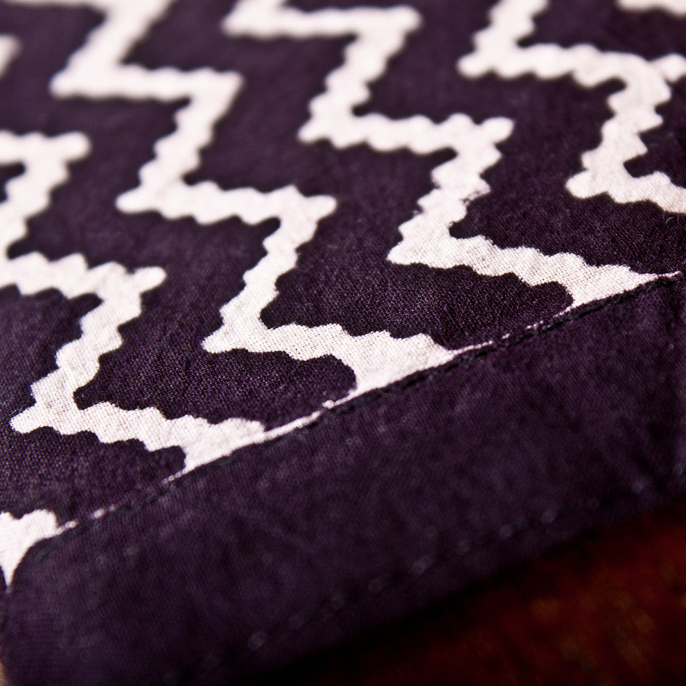 Zig Zag Table Runner, Black and White